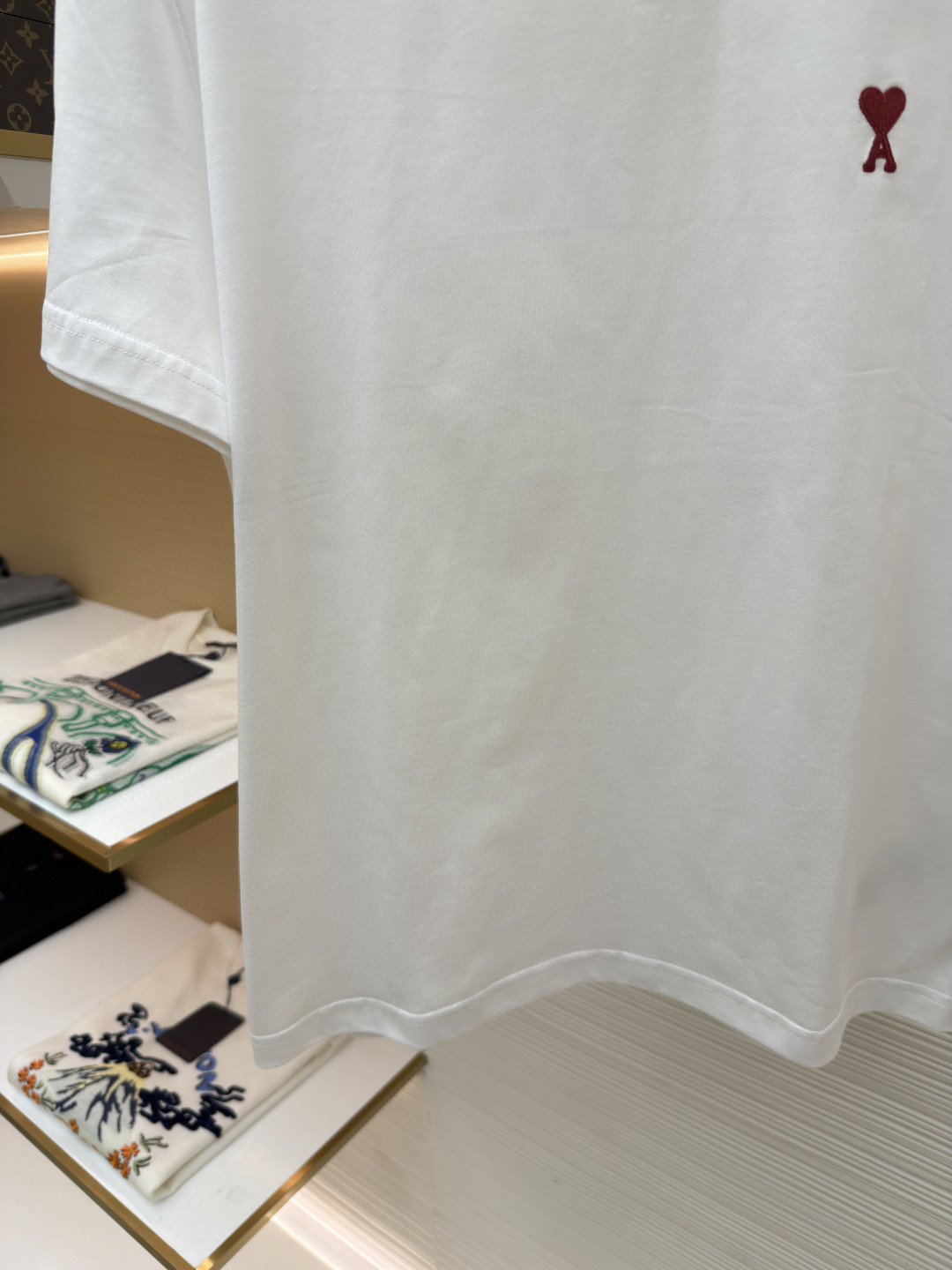 AMIPARIS Ami 爱心刺绣圆领短袖 T恤 夏季 黑色 白色 A0 BFHJ108723-001