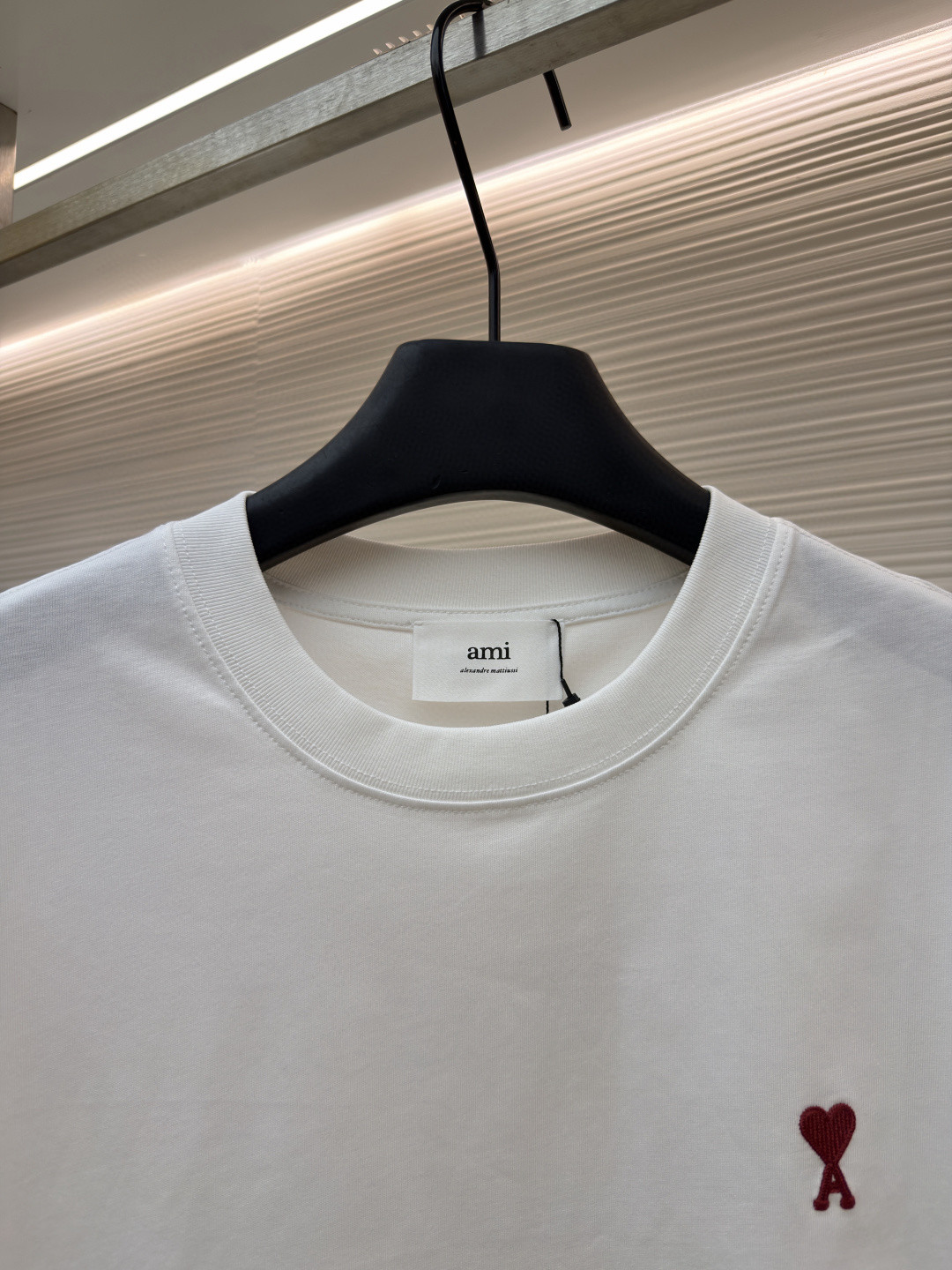 AMIPARIS Ami 爱心刺绣圆领短袖 T恤 夏季 黑色 白色 A0 BFHJ108723-001