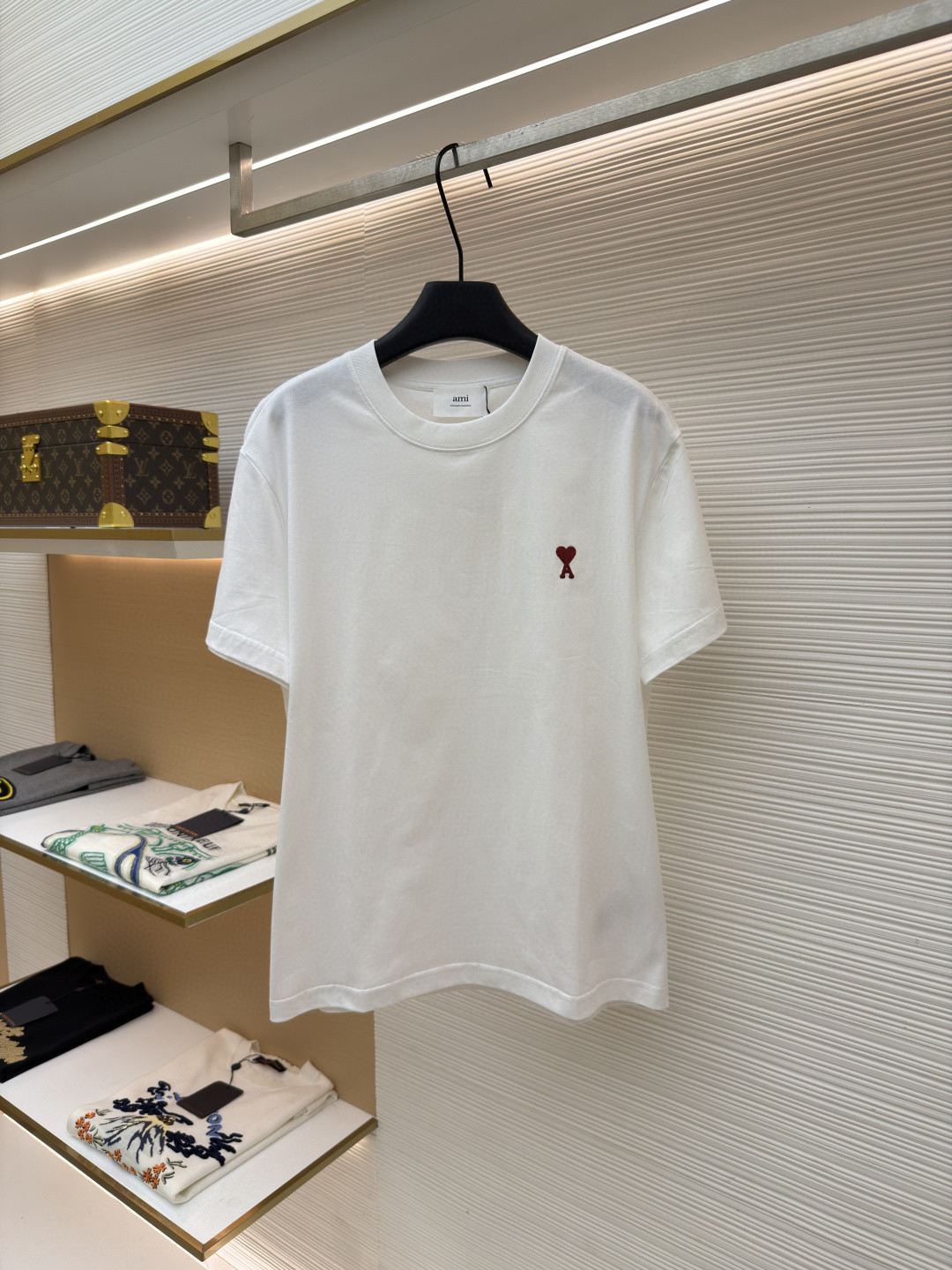 AMIPARIS Ami 爱心刺绣圆领短袖 T恤 夏季 黑色 白色 A0 BFHJ108723-001