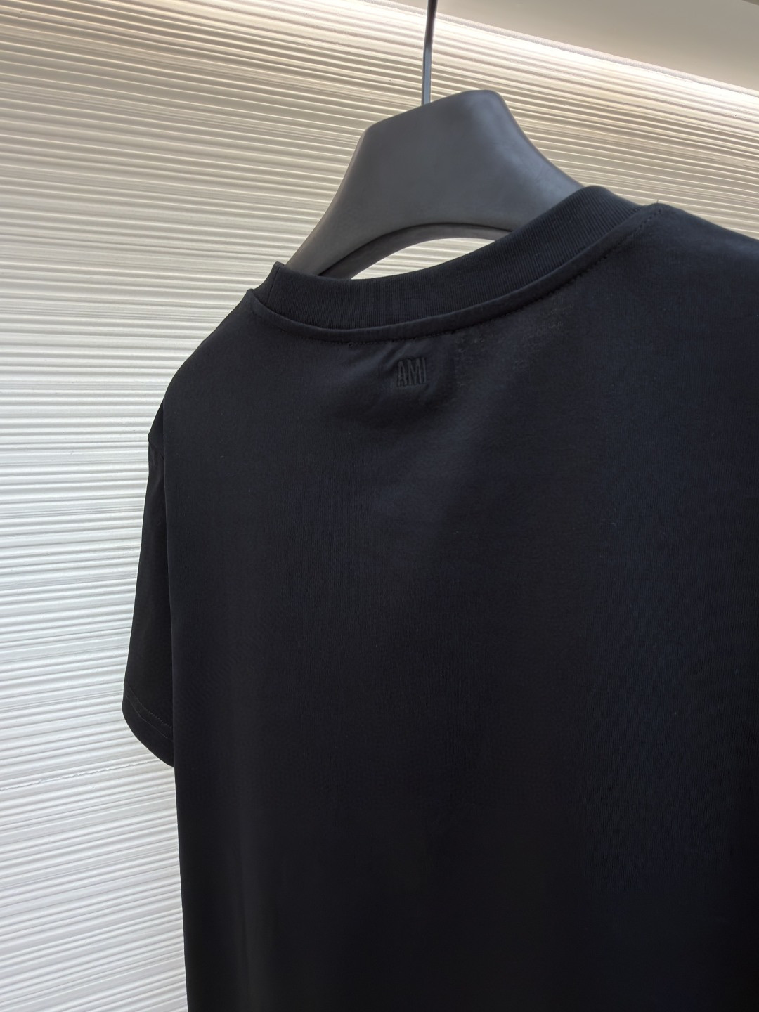 AMIPARIS Ami 爱心刺绣圆领短袖 T恤 夏季 黑色 白色 A0 BFHJ108723-001