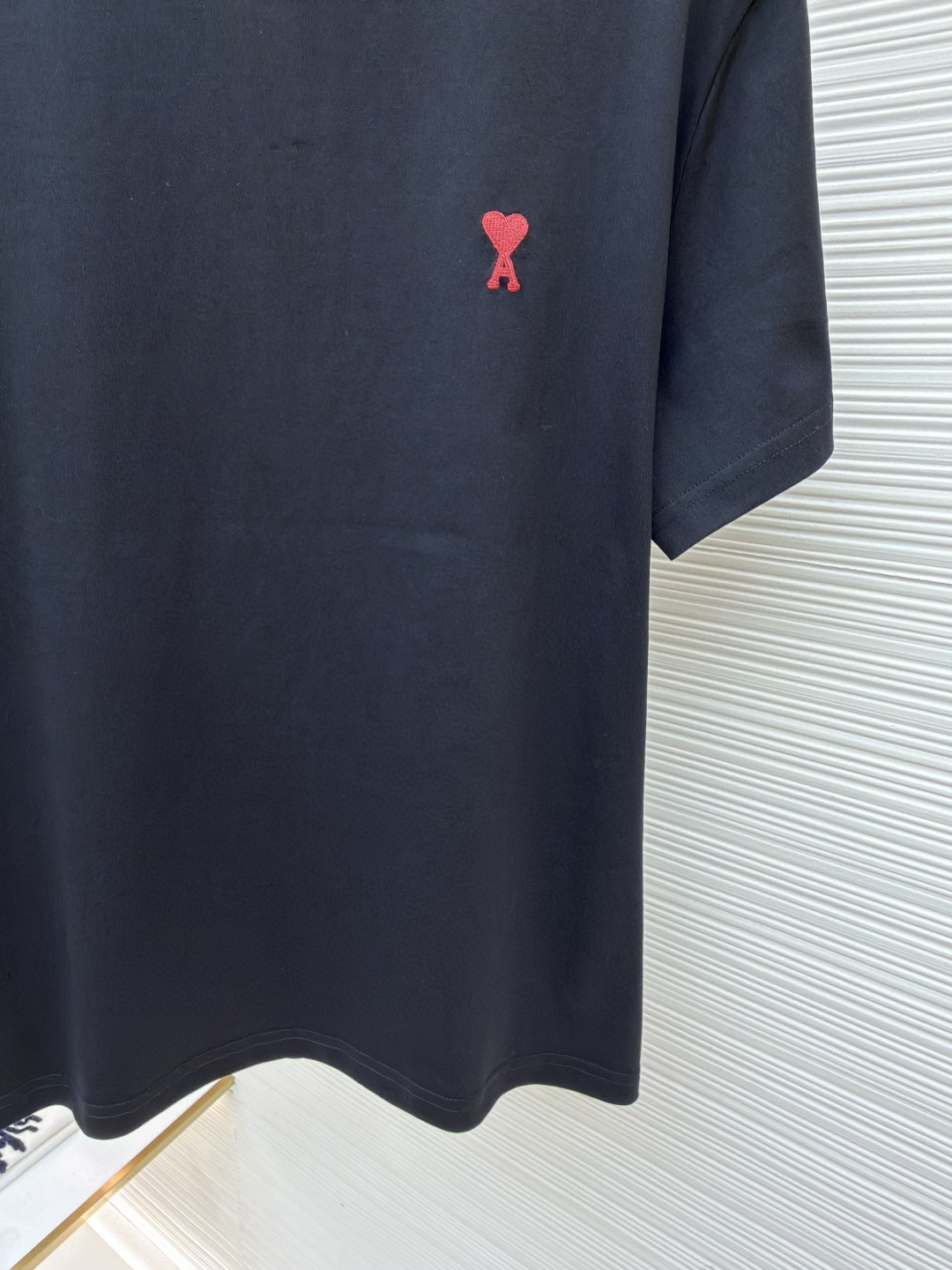 AMIPARIS Ami 爱心刺绣圆领短袖 T恤 夏季 黑色 白色 A0 BFHJ108723-001