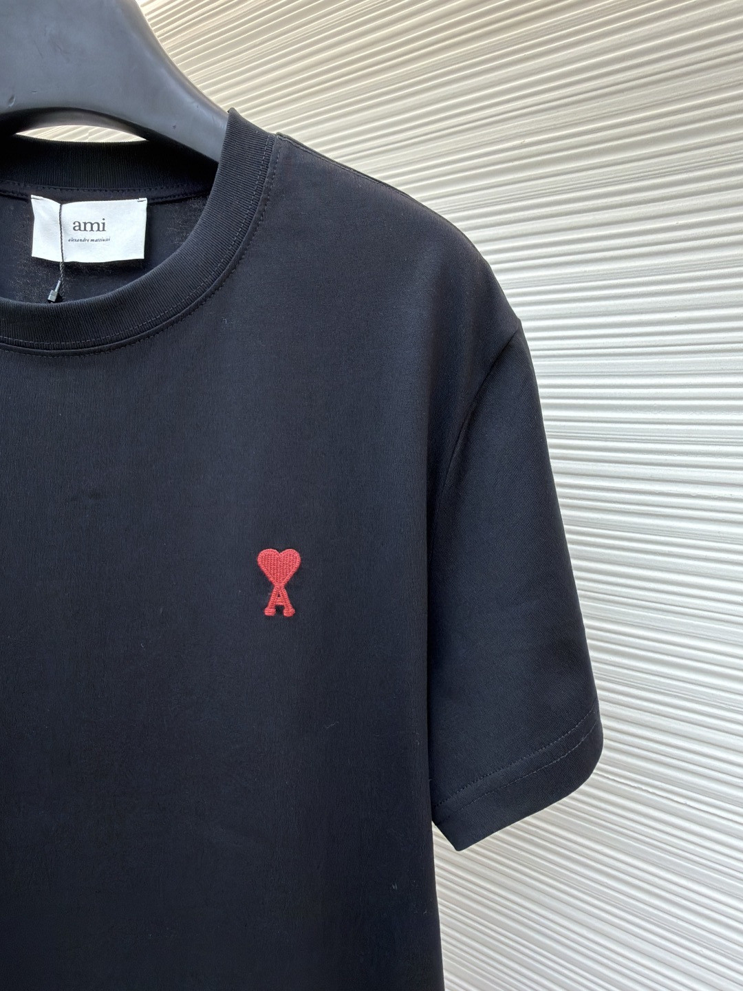 AMIPARIS Ami 爱心刺绣圆领短袖 T恤 夏季 黑色 白色 A0 BFHJ108723-001