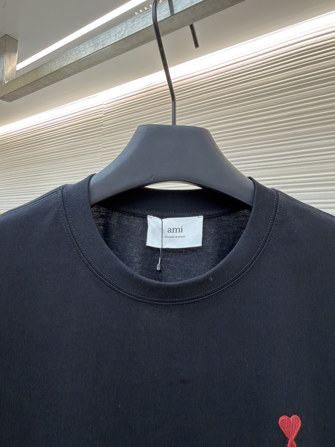 AMIPARIS Ami 爱心刺绣圆领短袖 T恤 夏季 黑色 白色 A0 BFHJ108723-001