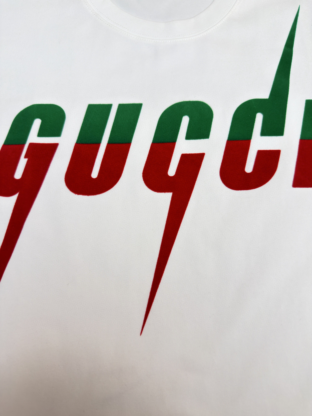 GUCCI 古驰 锋刃字母logo印花 短袖 T恤 圆领 套头 夏季 白色（绿粉） 白色（绿红）A0 565806-XJAZY-9037