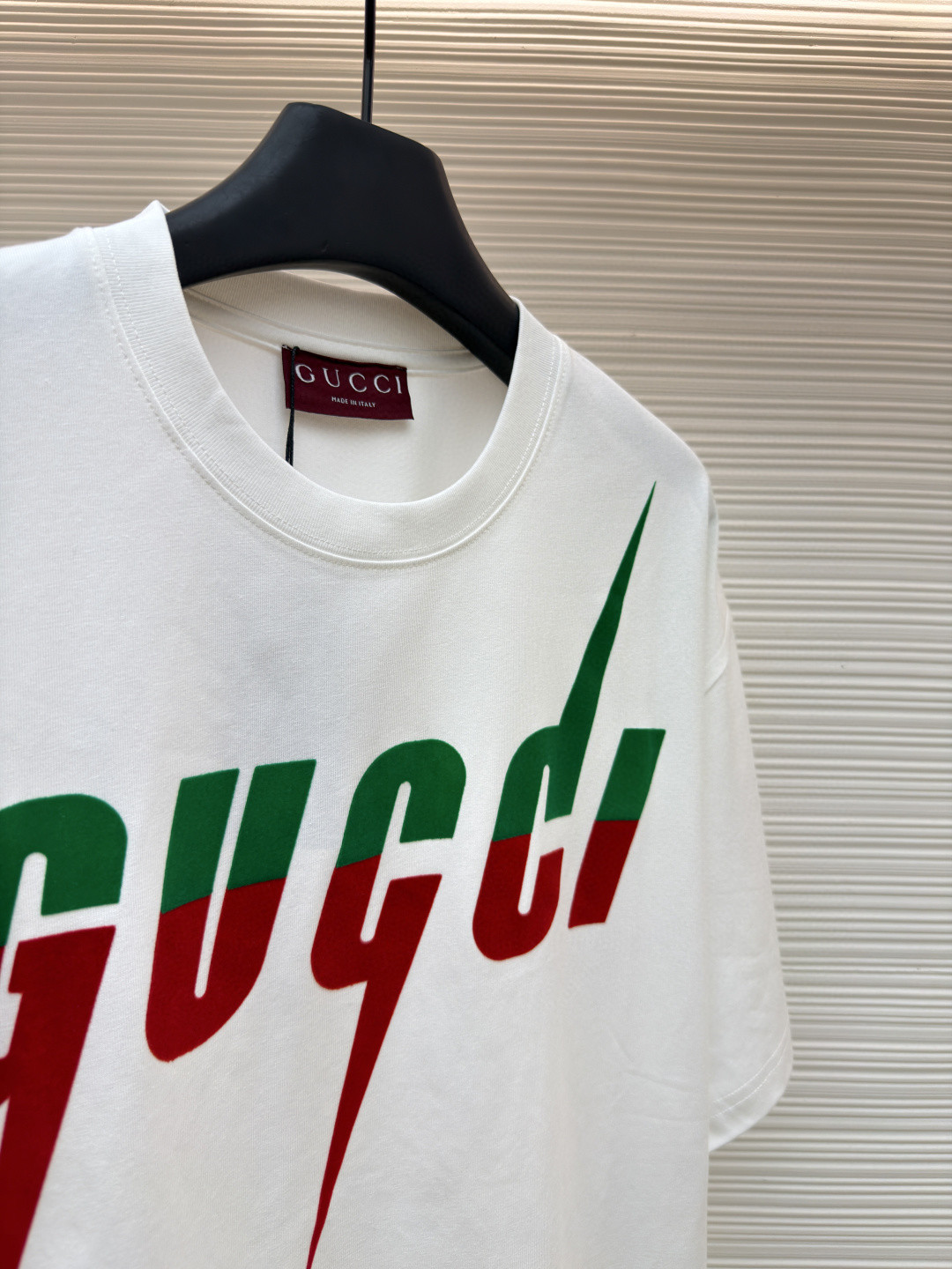 GUCCI 古驰 锋刃字母logo印花 短袖 T恤 圆领 套头 夏季 白色（绿粉） 白色（绿红）A0 565806-XJAZY-9037