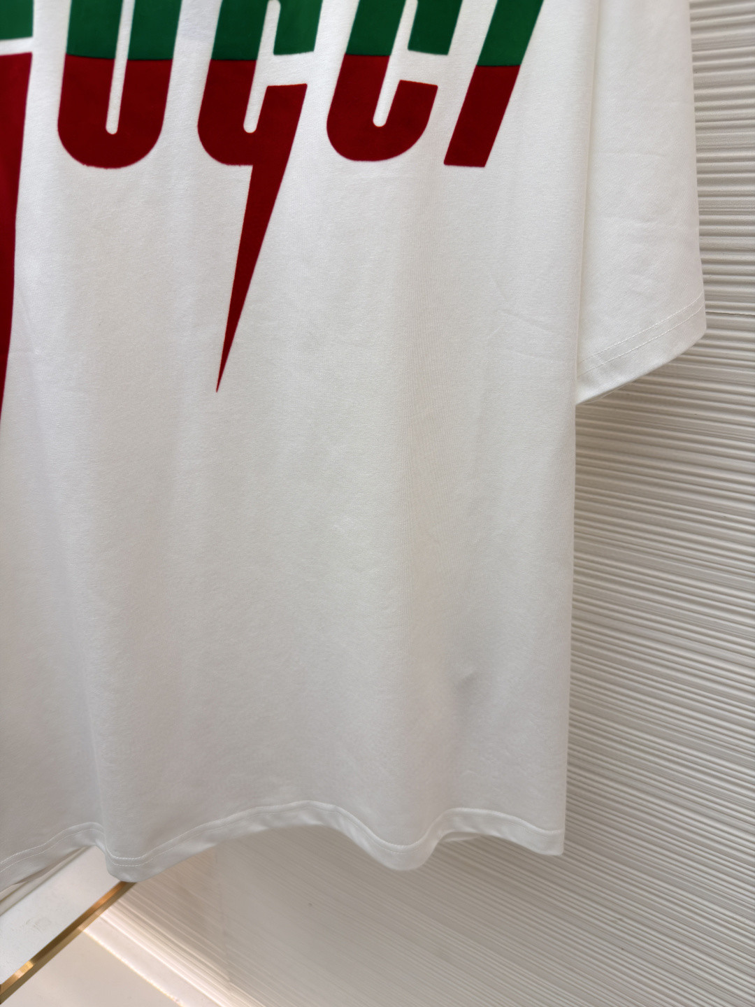 GUCCI 古驰 锋刃字母logo印花 短袖 T恤 圆领 套头 夏季 白色（绿粉） 白色（绿红）A0 565806-XJAZY-9037