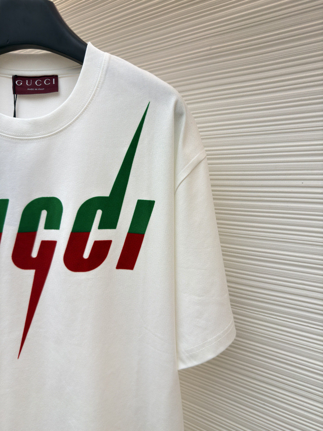 GUCCI 古驰 锋刃字母logo印花 短袖 T恤 圆领 套头 夏季 白色（绿粉） 白色（绿红）A0 565806-XJAZY-9037