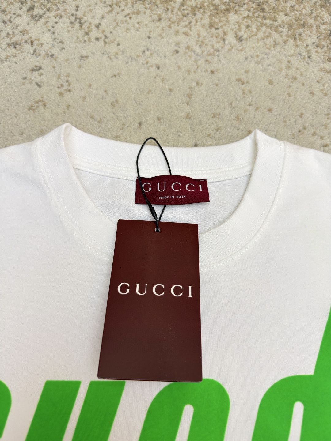 GUCCI 古驰 锋刃字母logo印花 短袖 T恤 圆领 套头 夏季 白色（绿粉） 白色（绿红）A0 565806-XJAZY-9037