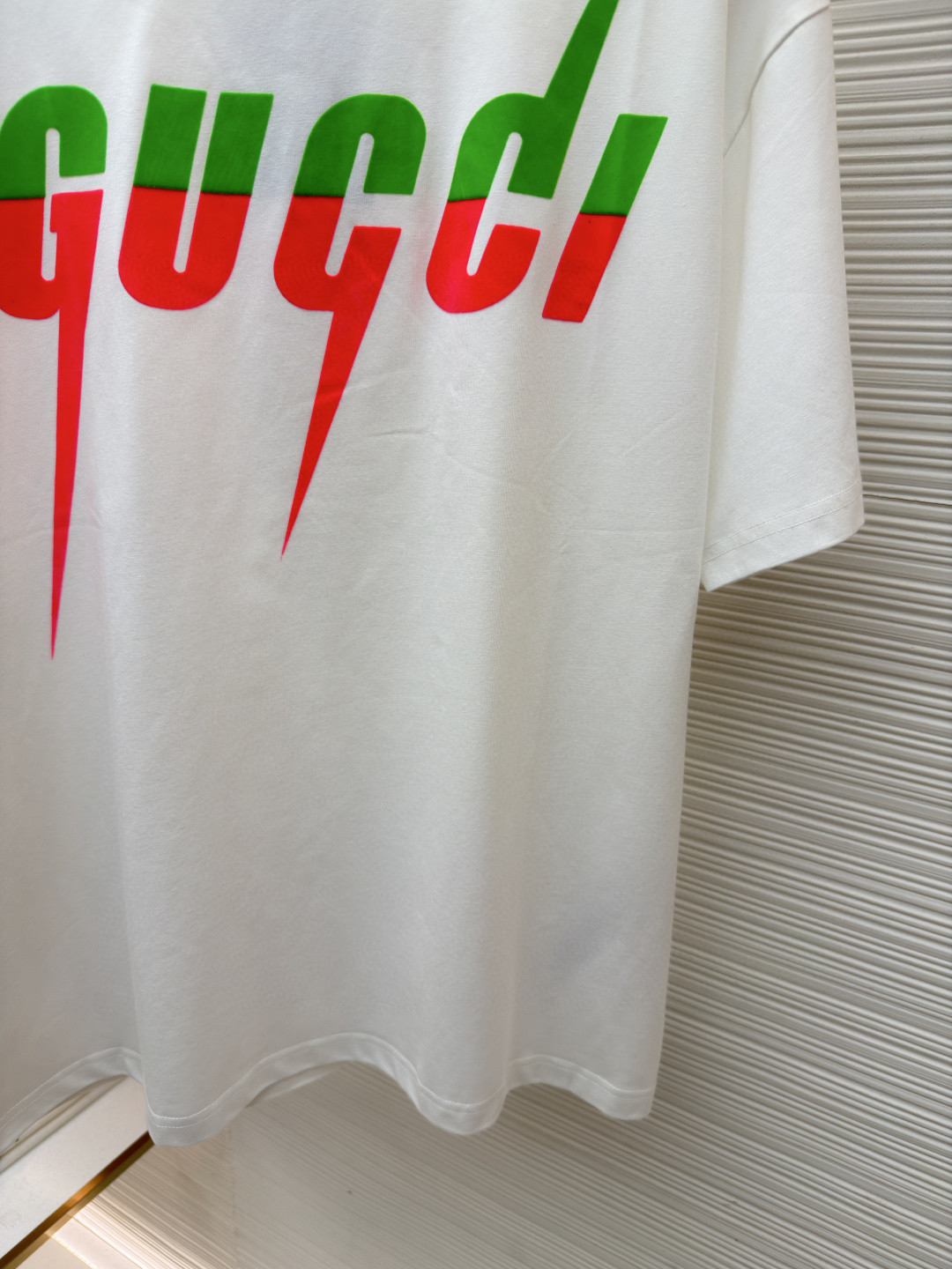 GUCCI 古驰 锋刃字母logo印花 短袖 T恤 圆领 套头 夏季 白色（绿粉） 白色（绿红）A0 565806-XJAZY-9037