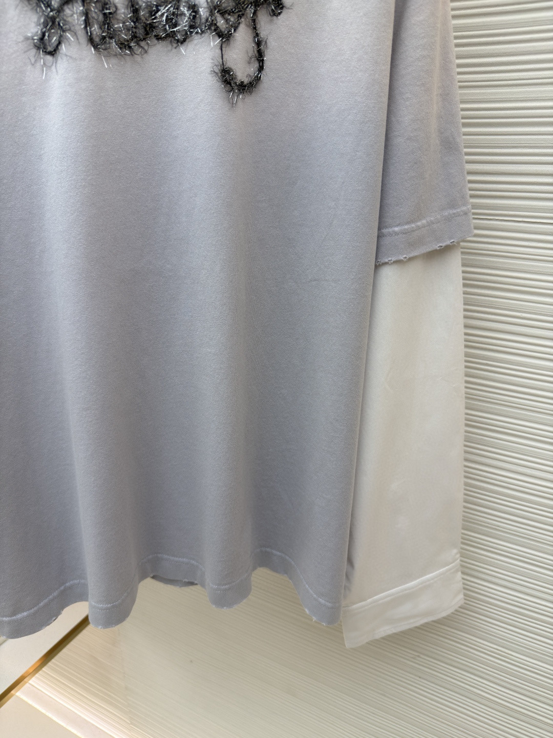 Acne Studios 复古效果分层假两件徽标T恤 打底衫 长袖 白色 黑色 A5 CL0422-228