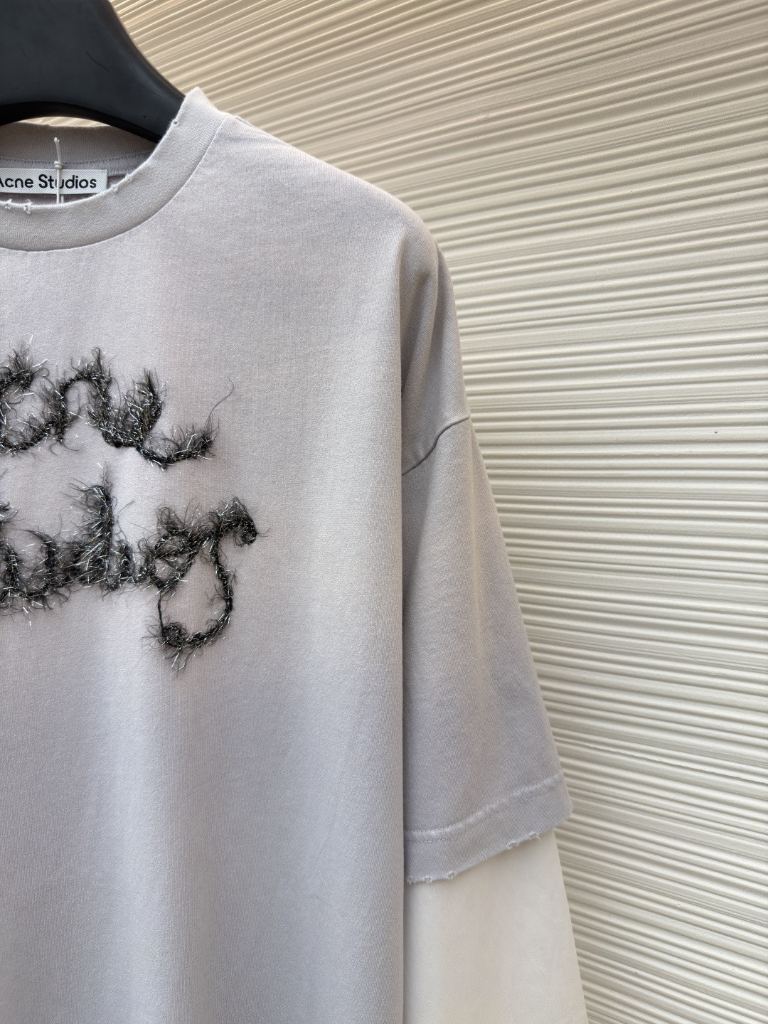 Acne Studios 复古效果分层假两件徽标T恤 打底衫 长袖 白色 黑色 A5 CL0422-228