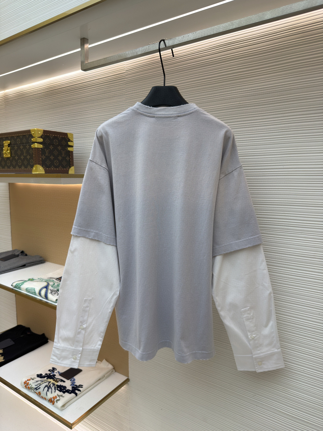 Acne Studios 复古效果分层假两件徽标T恤 打底衫 长袖 白色 黑色 A5 CL0422-228