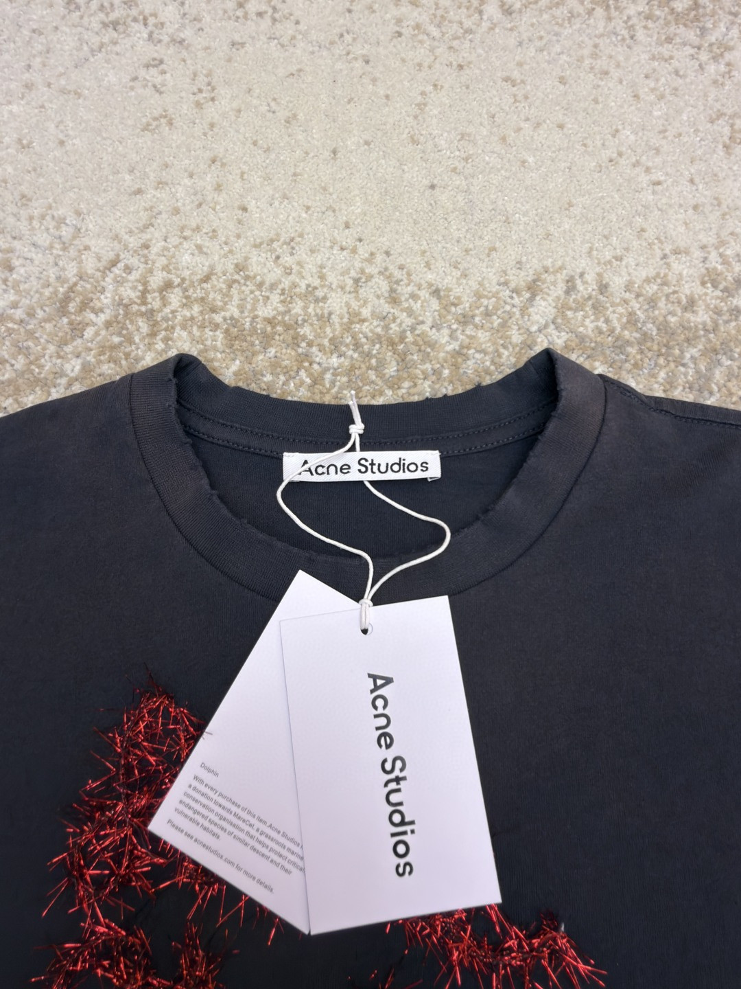 Acne Studios 复古效果分层假两件徽标T恤 打底衫 长袖 白色 黑色 A5 CL0422-228