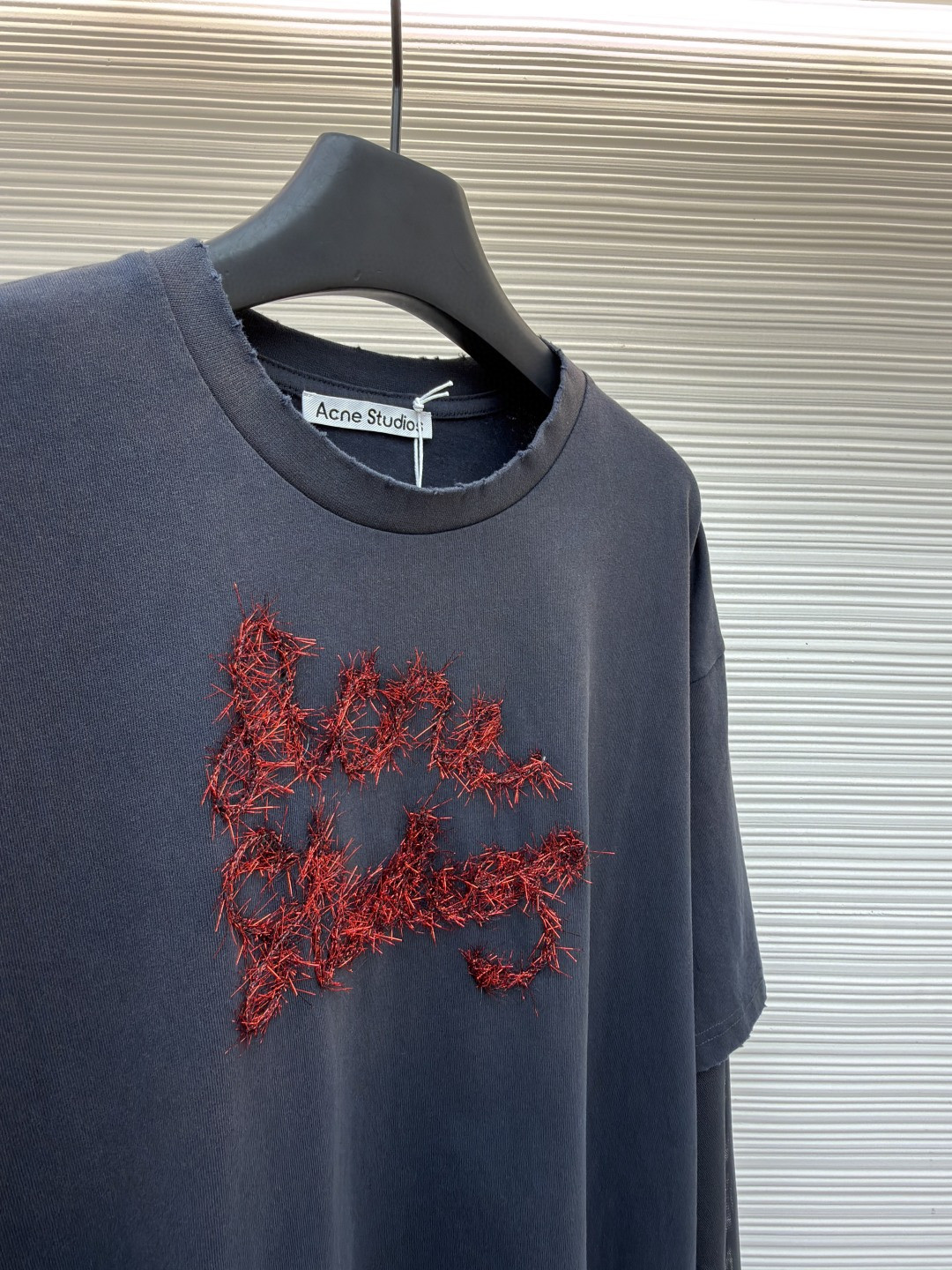 Acne Studios 复古效果分层假两件徽标T恤 打底衫 长袖 白色 黑色 A5 CL0422-228