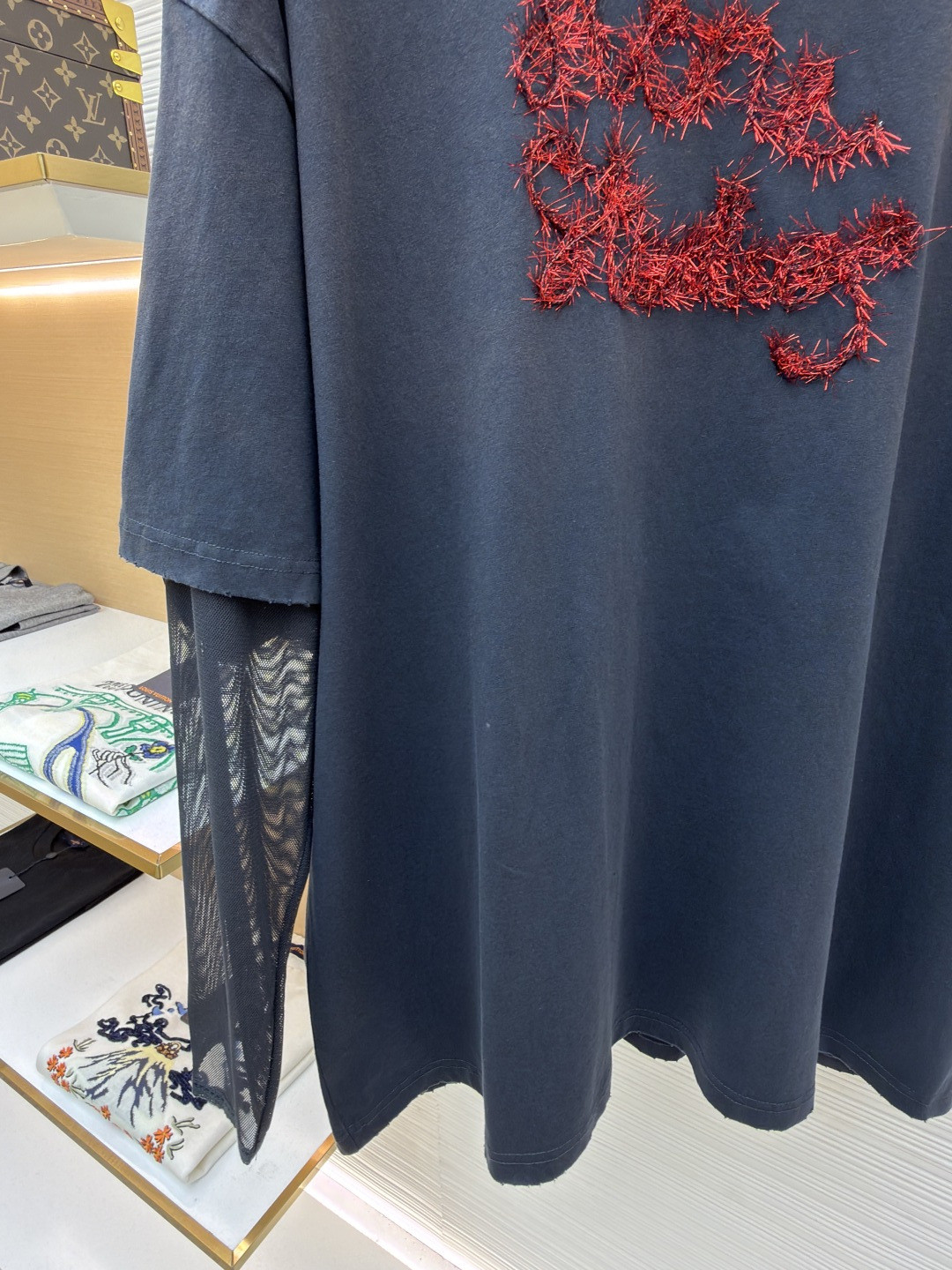 Acne Studios 复古效果分层假两件徽标T恤 打底衫 长袖 白色 黑色 A5 CL0422-228