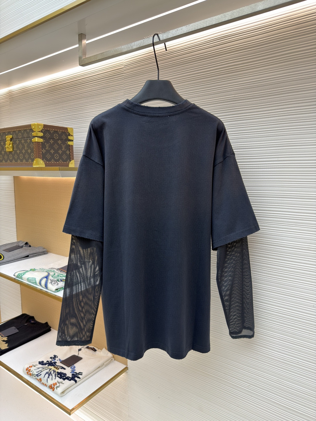 Acne Studios 复古效果分层假两件徽标T恤 打底衫 长袖 白色 黑色 A5 CL0422-228