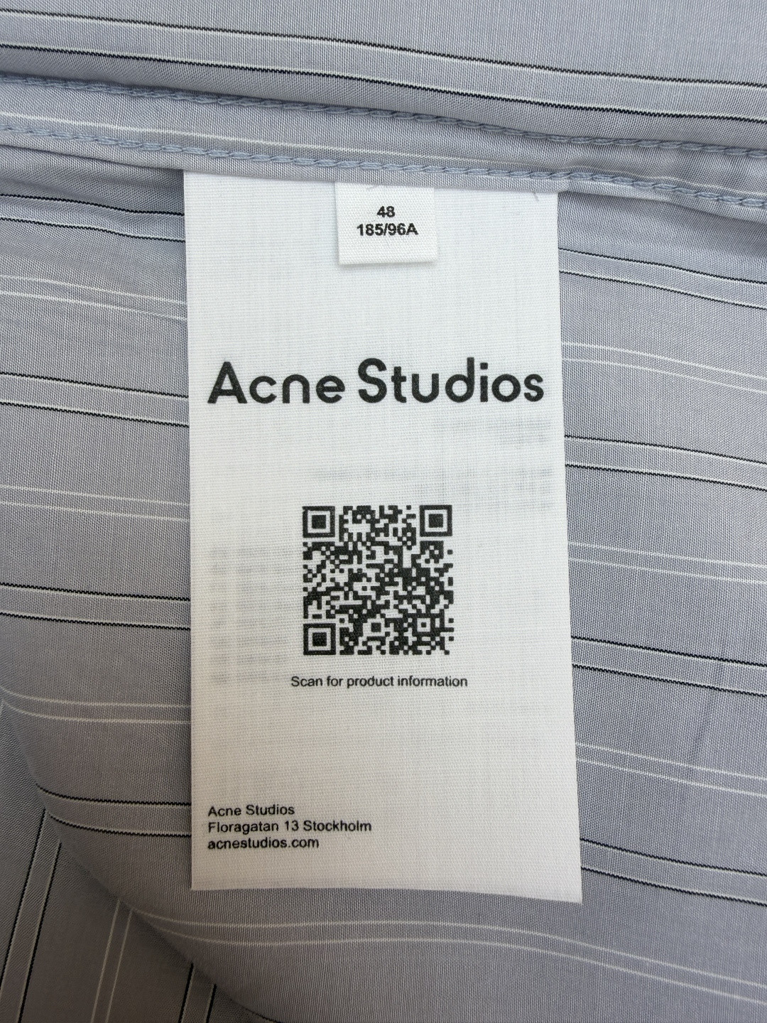 Acne Studios 标签条纹纽扣衬衫 外套 长袖 B0 BB0698-AM4