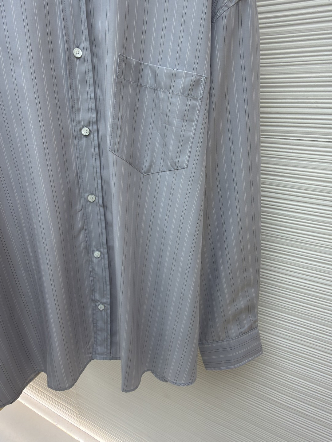 Acne Studios 标签条纹纽扣衬衫 外套 长袖 B0 BB0698-AM4