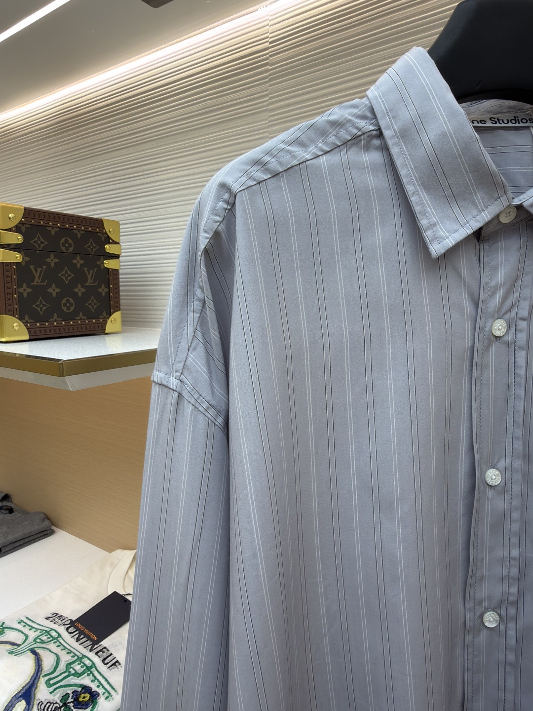 Acne Studios 标签条纹纽扣衬衫 外套 长袖 B0 BB0698-AM4