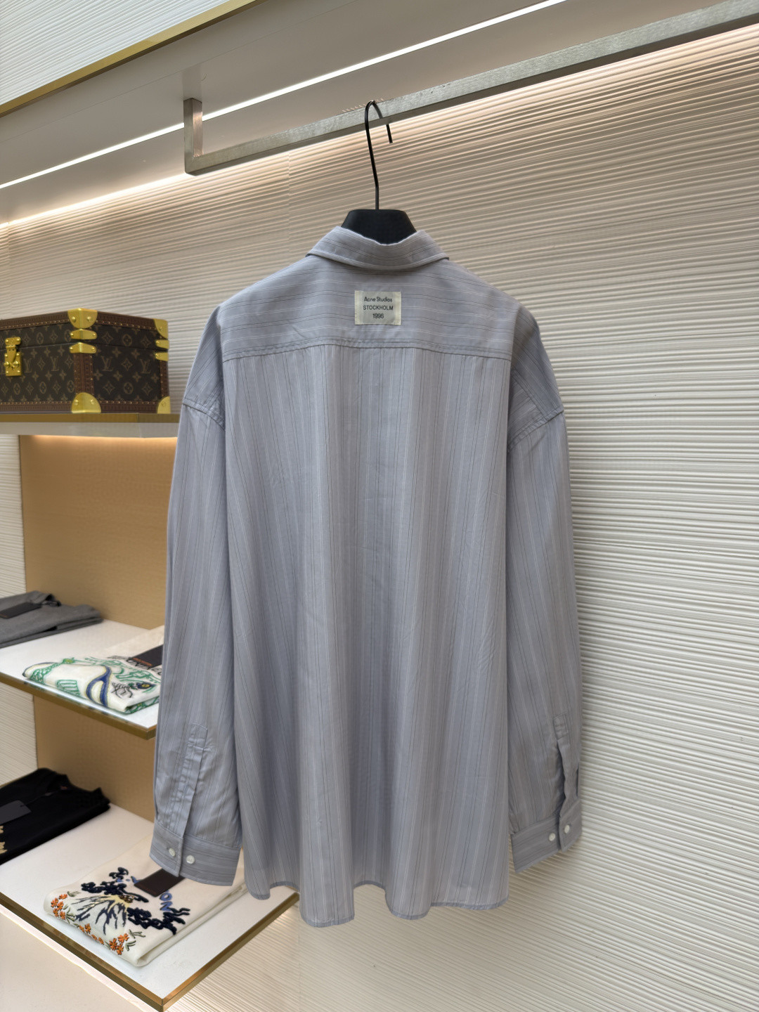 Acne Studios 标签条纹纽扣衬衫 外套 长袖 B0 BB0698-AM4