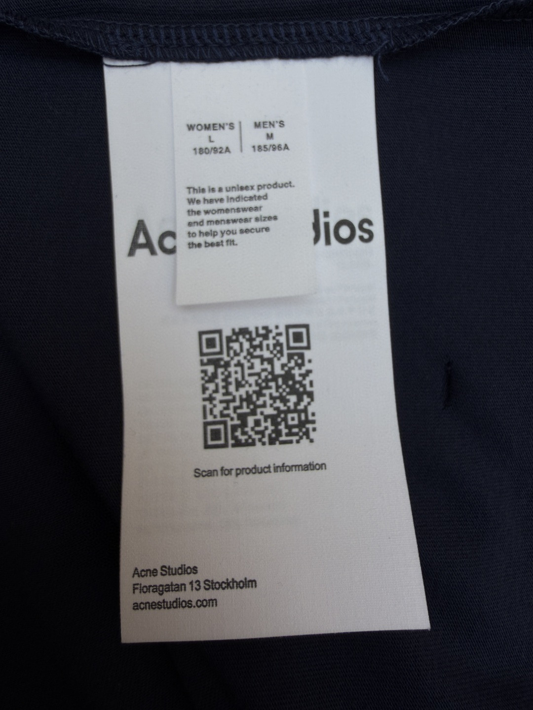 Acne Studios 纽扣徽标印花假两件圆领T恤 打底衫 长袖 蓝色 A5 CL0431-833