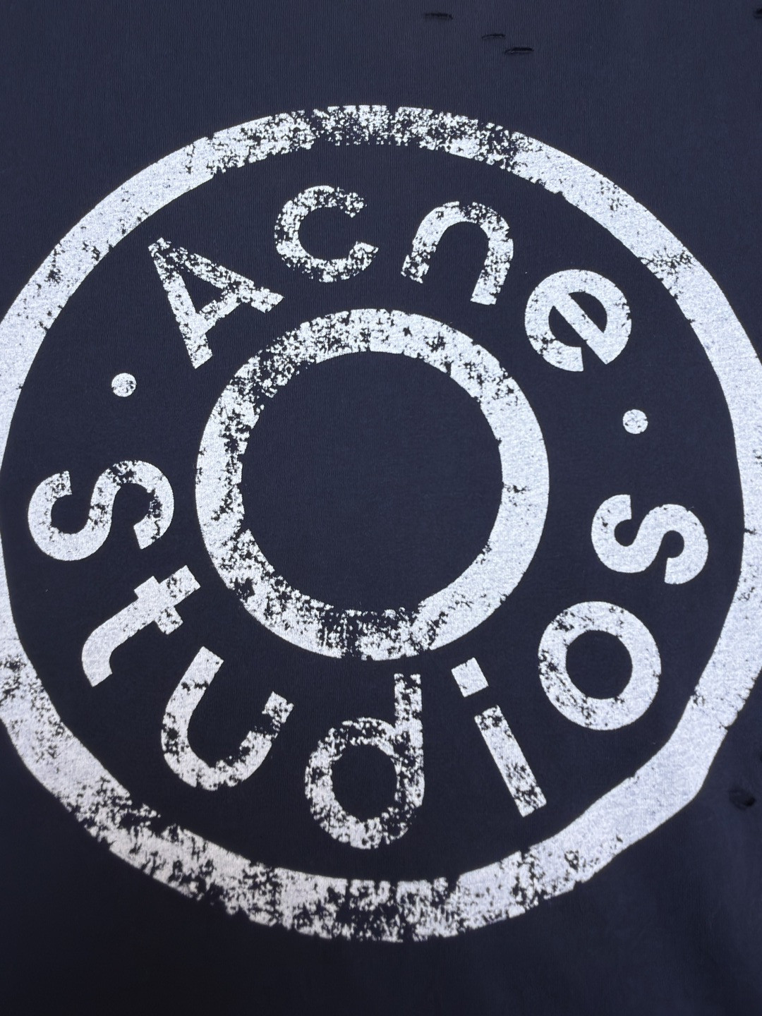 Acne Studios 纽扣徽标印花假两件圆领T恤 打底衫 长袖 蓝色 A5 CL0431-833