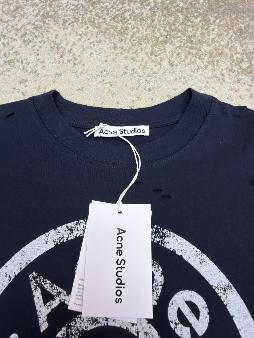 Acne Studios 纽扣徽标印花假两件圆领T恤 打底衫 长袖 蓝色 A5 CL0431-833