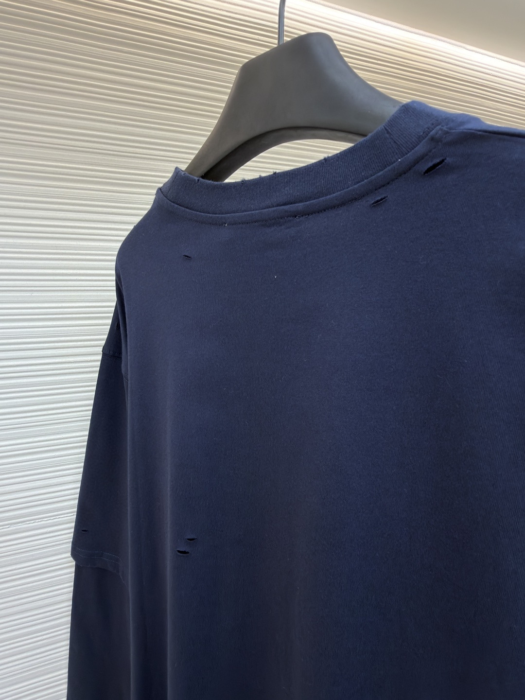 Acne Studios 纽扣徽标印花假两件圆领T恤 打底衫 长袖 蓝色 A5 CL0431-833