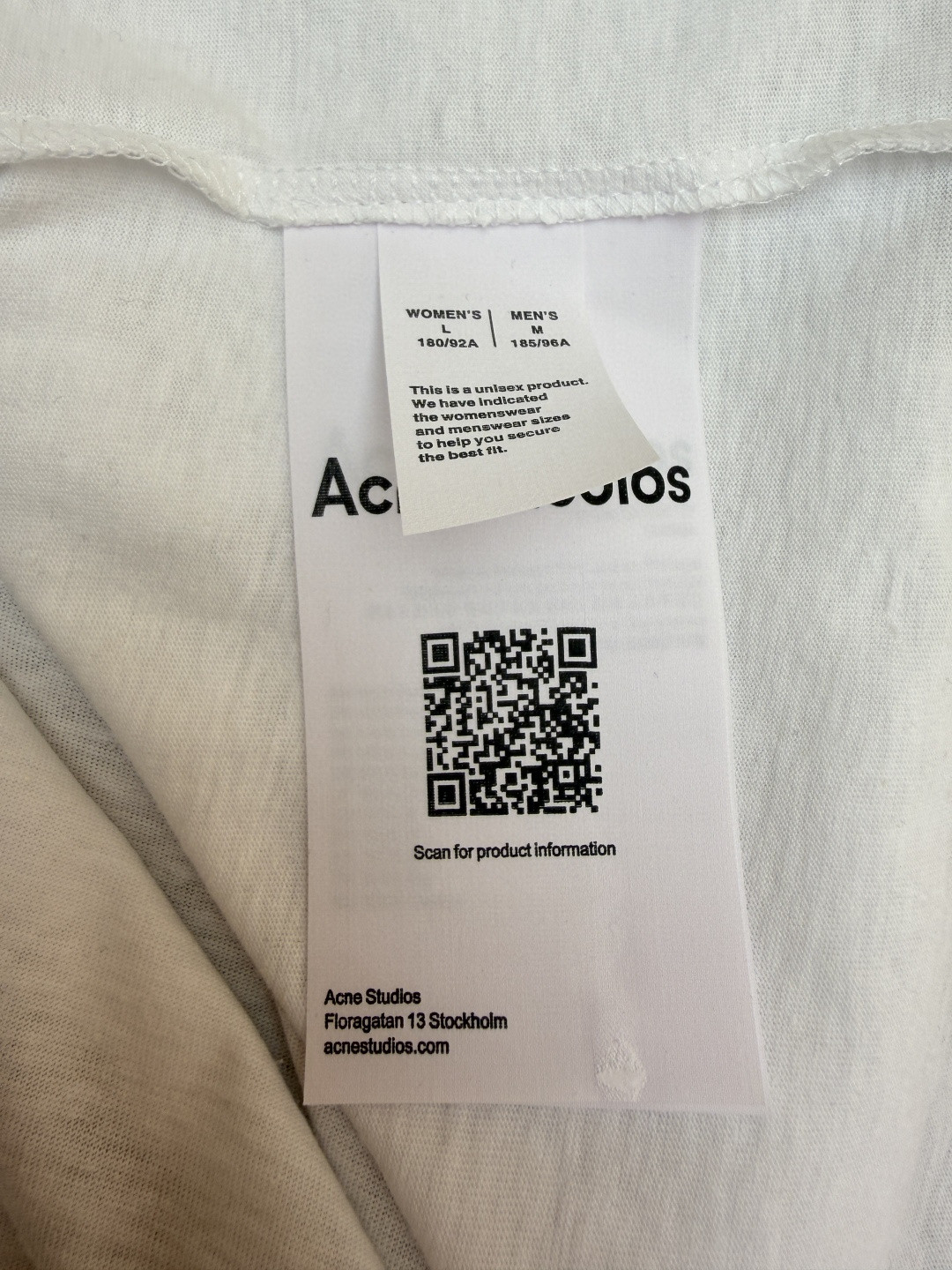 Acne Studios 复古数码蝴蝶结印花圆领T恤 打底衫 长袖 白色 A2 CL0343-DC6