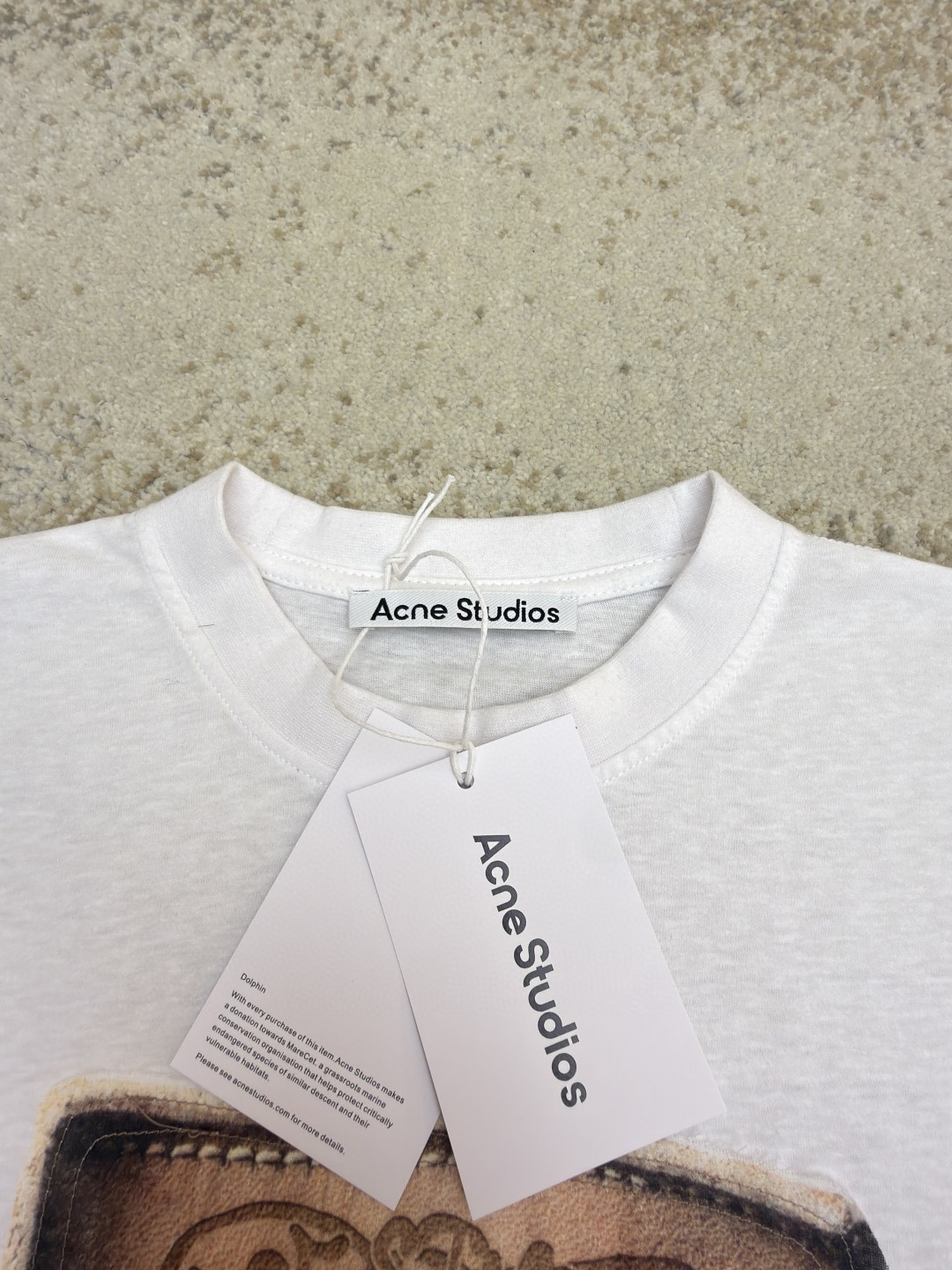Acne Studios 复古数码蝴蝶结印花圆领T恤 打底衫 长袖 白色 A2 CL0343-DC6