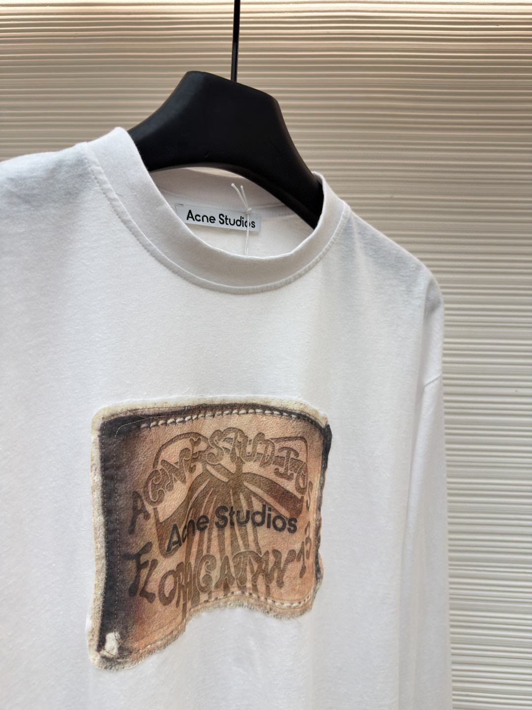 Acne Studios 复古数码蝴蝶结印花圆领T恤 打底衫 长袖 白色 A2 CL0343-DC6