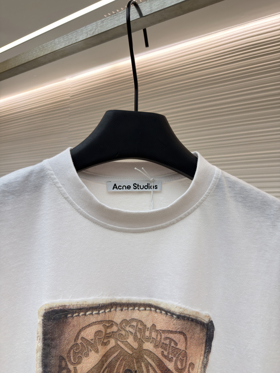 Acne Studios 复古数码蝴蝶结印花圆领T恤 打底衫 长袖 白色 A2 CL0343-DC6