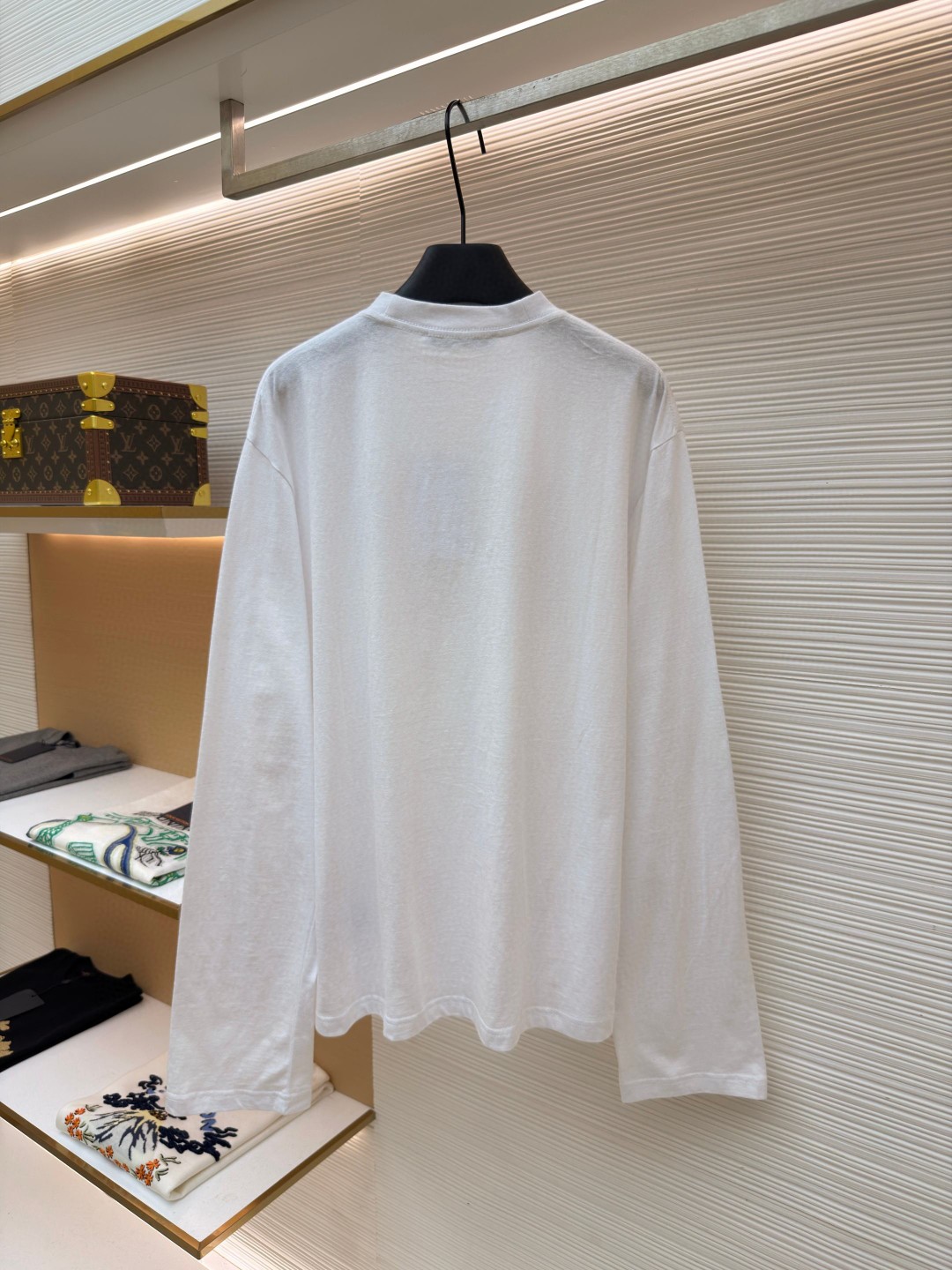 Acne Studios 复古数码蝴蝶结印花圆领T恤 打底衫 长袖 白色 A2 CL0343-DC6