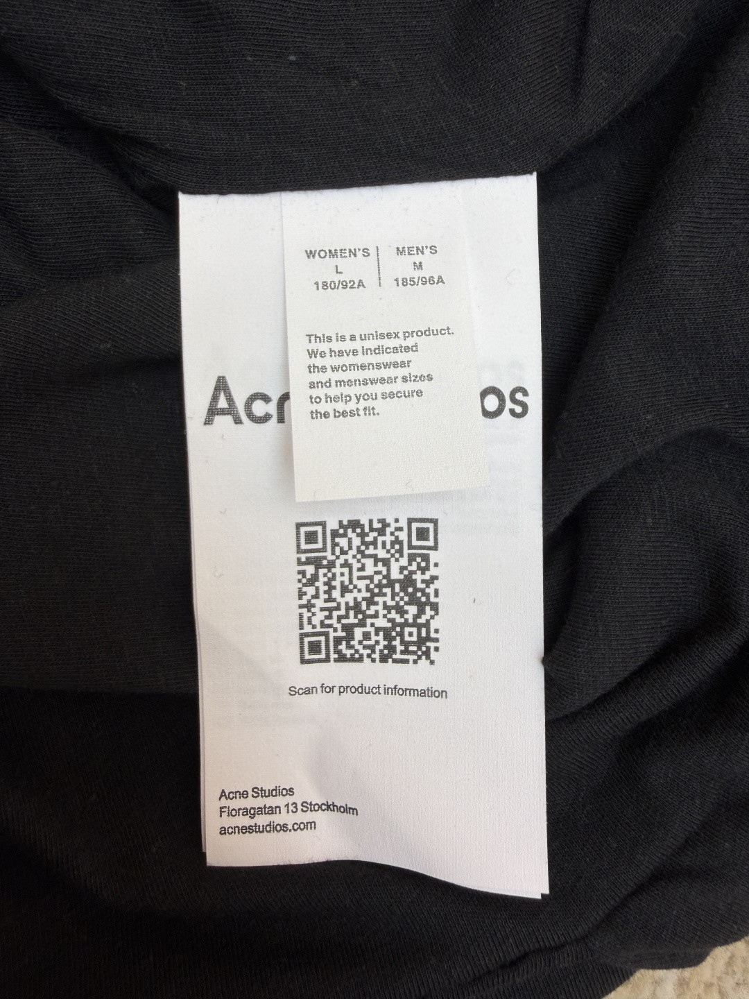 Acne Studios 褶饰花苞廓形简约字母印花落肩七分袖T恤 短袖 黑色 A5 AL0528-900