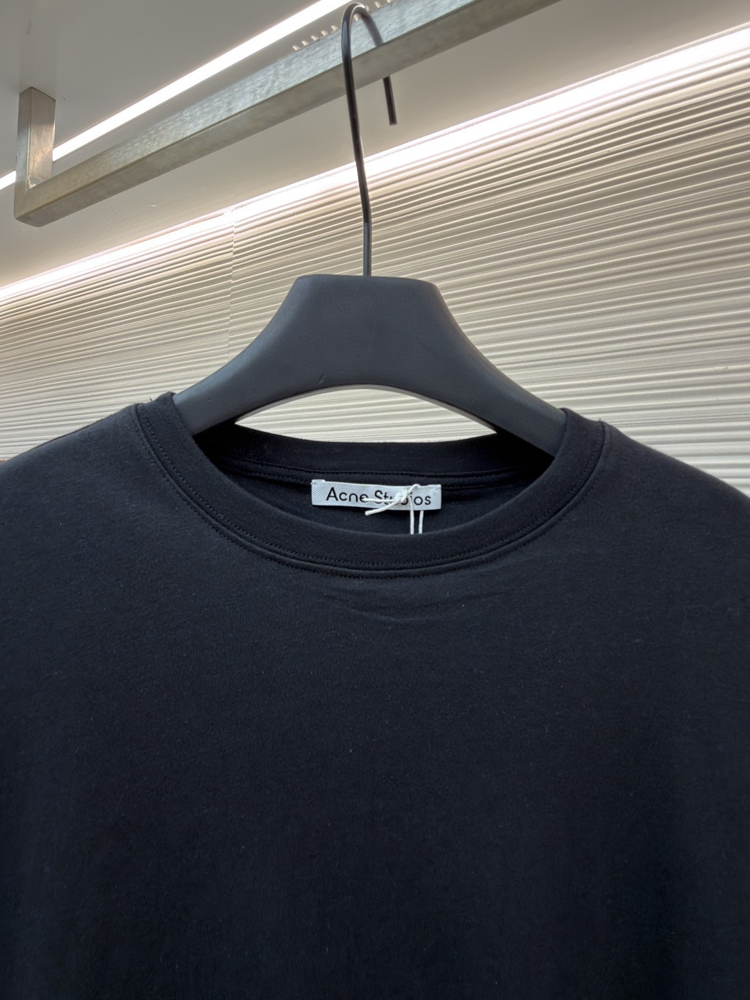 Acne Studios 褶饰花苞廓形简约字母印花落肩七分袖T恤 短袖 黑色 A5 AL0528-900