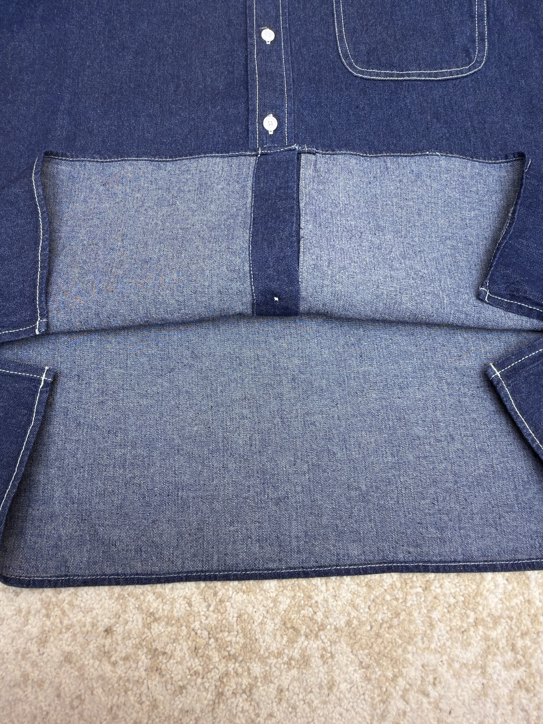 CELINE 赛琳 刺绣logo牛仔衬衫 牛仔衣 外套 夹克 长袖 蓝色 B0 RC0BE2N67-GGG3