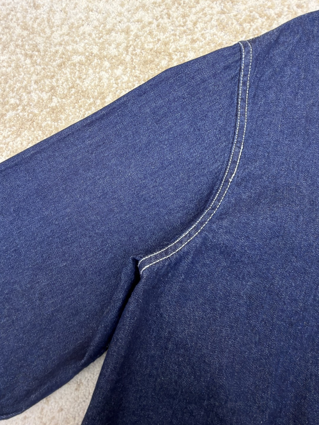 CELINE 赛琳 刺绣logo牛仔衬衫 牛仔衣 外套 夹克 长袖 蓝色 B0 RC0BE2N67-GGG3