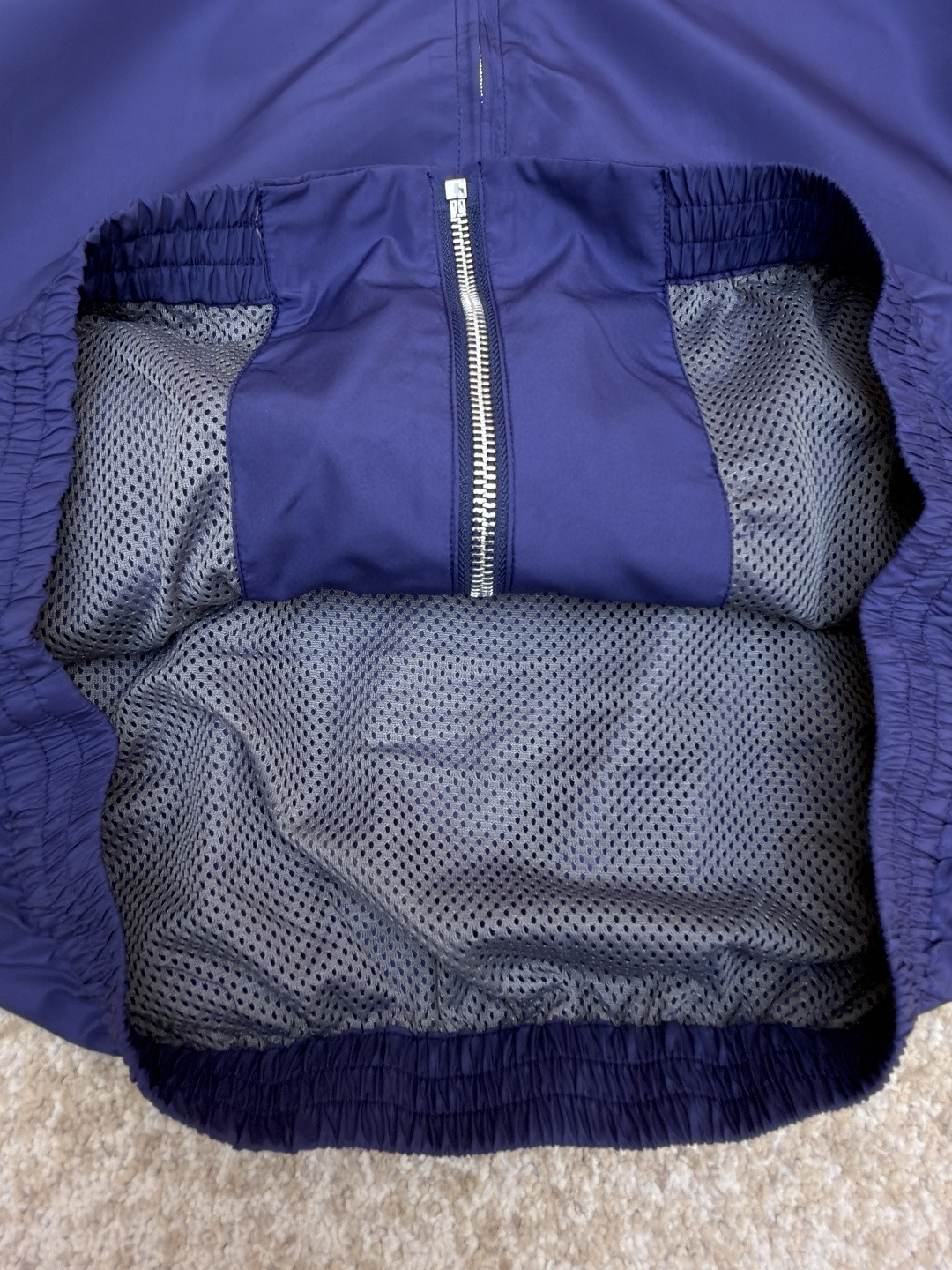 MIU MIU 缪缪 科技府绸束口拉链外套 夹克 长袖 女款 蓝色 B0 ML1461-18VS-F0V41-S-OOO