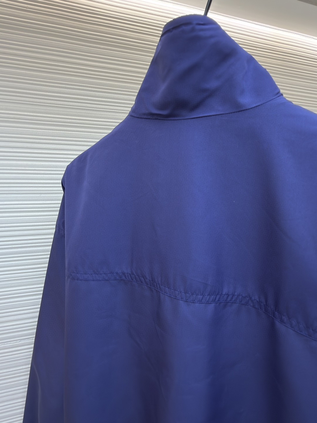 MIU MIU 缪缪 科技府绸束口拉链外套 夹克 长袖 女款 蓝色 B0 ML1461-18VS-F0V41-S-OOO