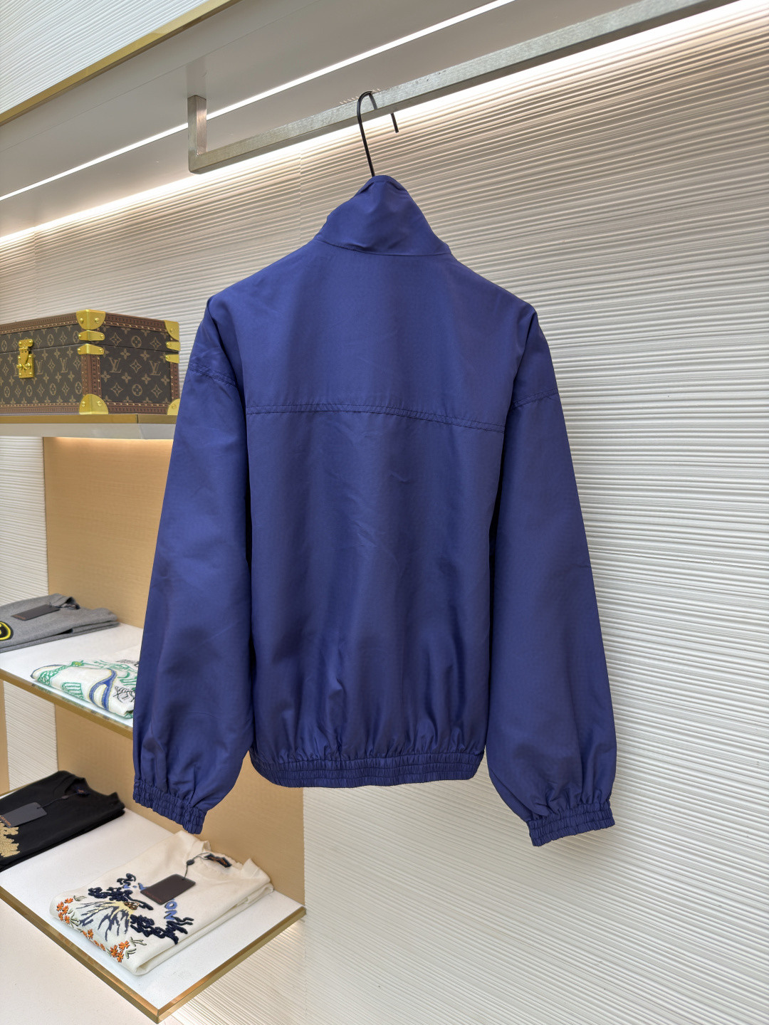 MIU MIU 缪缪 科技府绸束口拉链外套 夹克 长袖 女款 蓝色 B0 ML1461-18VS-F0V41-S-OOO