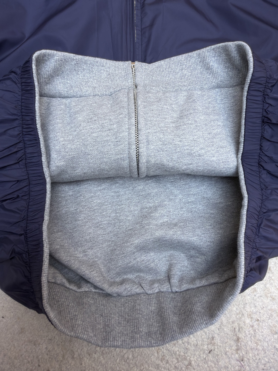 MIU MIU 缪缪 双面两穿logo徽标拉链连帽卫衣 夹克 外套 长袖 蓝色 B0 