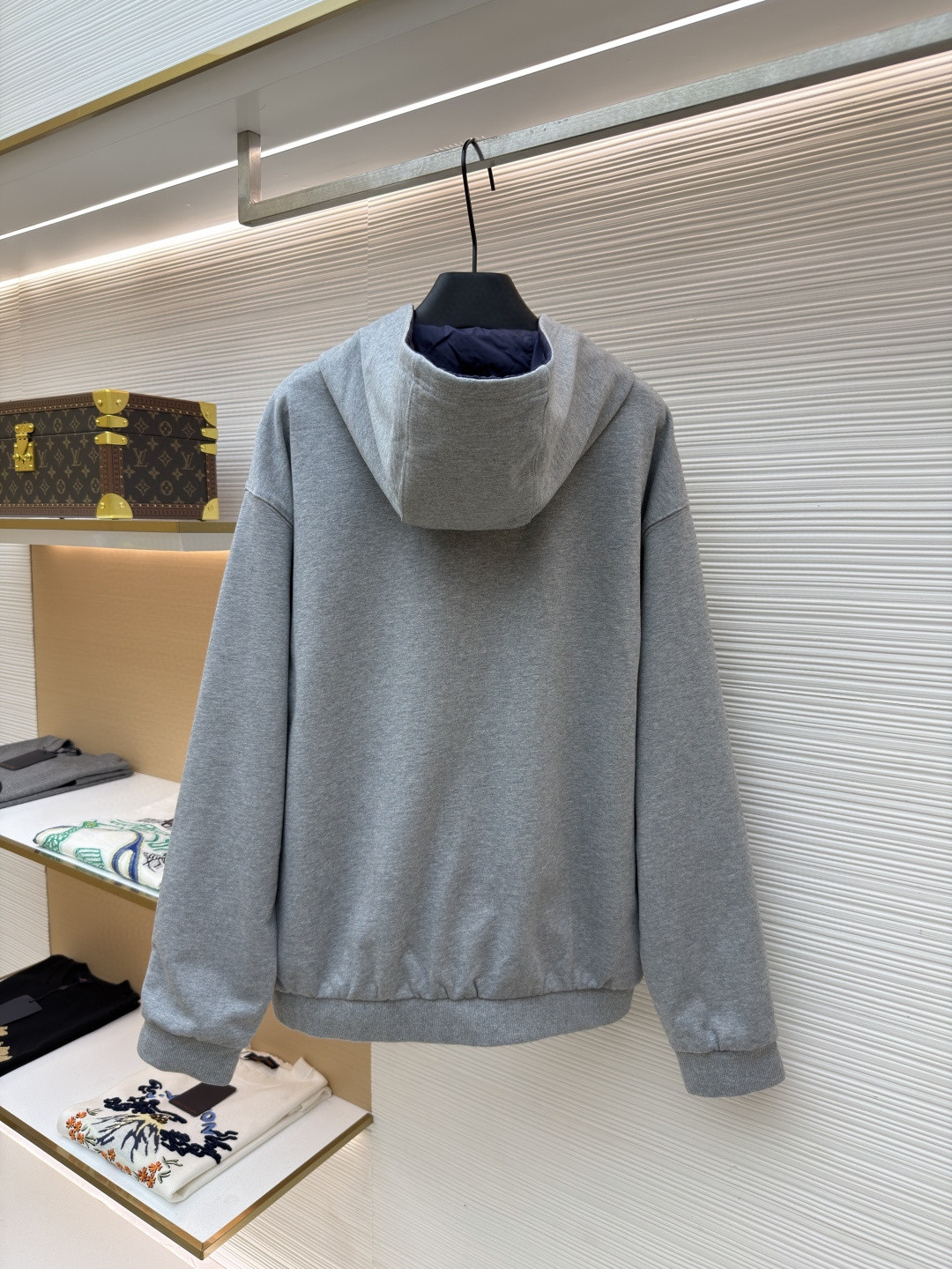 MIU MIU 缪缪 双面两穿logo徽标拉链连帽卫衣 夹克 外套 长袖 蓝色 B0 