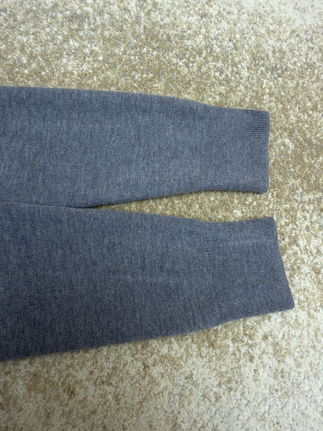 LOUIS VUITTON 路易威登 字母皮革标识针织连帽衫 卫衣 外套 灰色 B0 1AJSNV