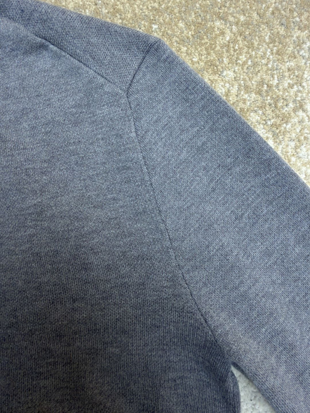 LOUIS VUITTON 路易威登 字母皮革标识针织连帽衫 卫衣 外套 灰色 B0 1AJSNV