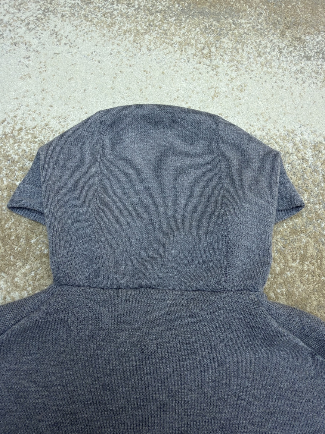 LOUIS VUITTON 路易威登 字母皮革标识针织连帽衫 卫衣 外套 灰色 B0 1AJSNV