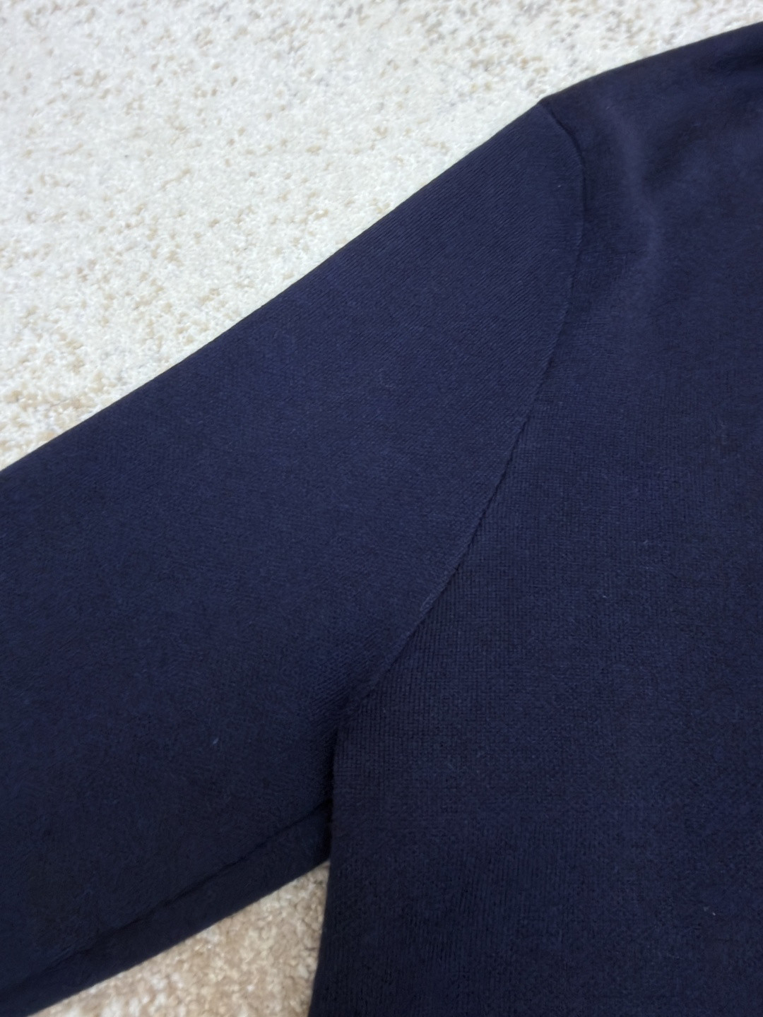 MIU MIU 缪缪 拼色假两件V领开衫 毛衣 外套 长袖 灰色 蓝色 B0 MMF918-15RK-F0G55-S-OOO