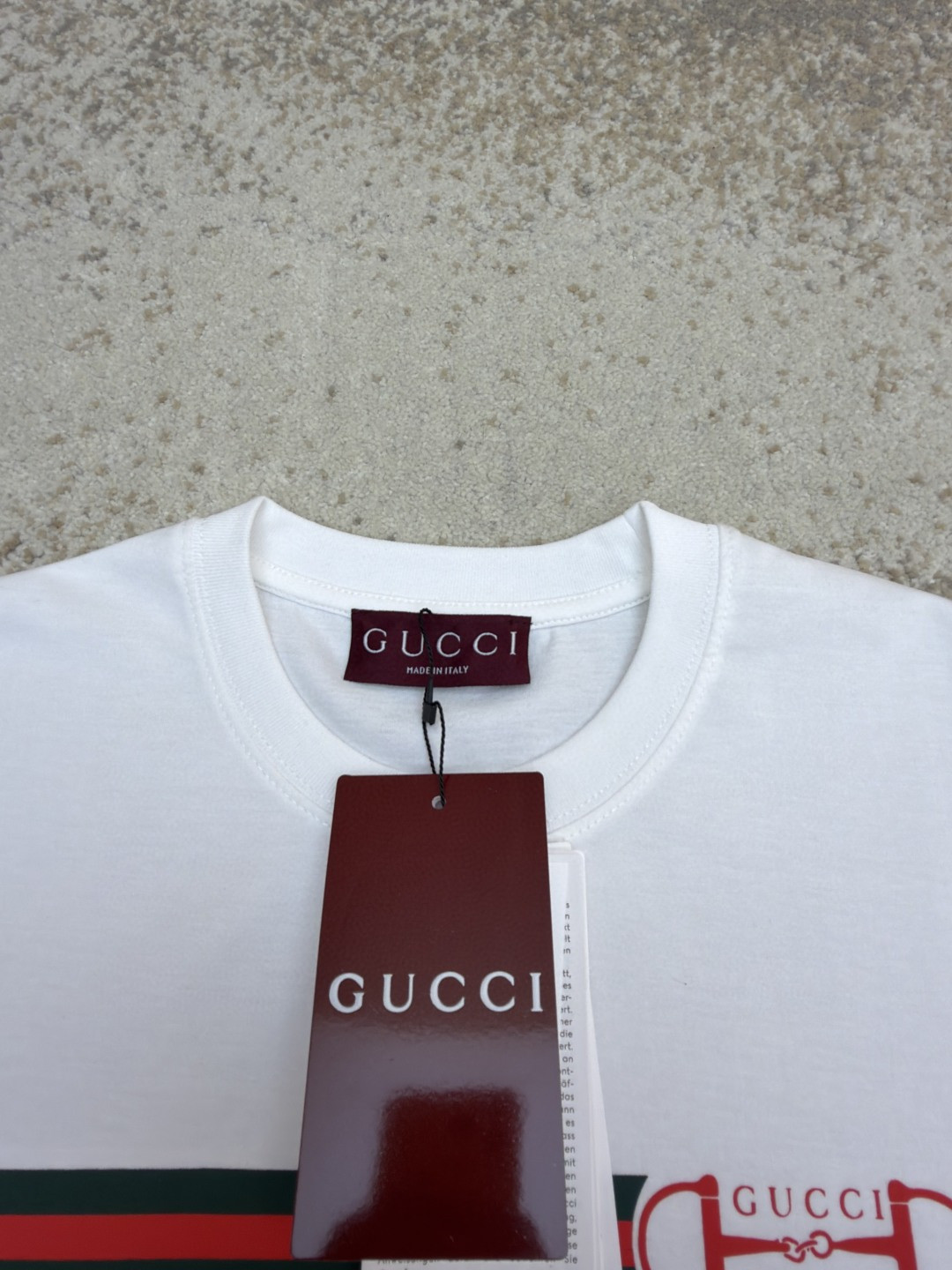 GUCCI 古驰 织带锁扣圆领短袖T恤 夏季 白色 A0 837959-XJHM5-9081