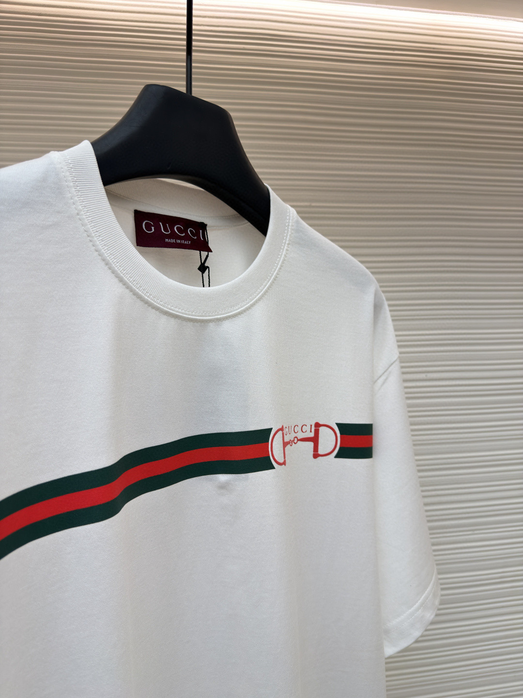 GUCCI 古驰 织带锁扣圆领短袖T恤 夏季 白色 A0 837959-XJHM5-9081