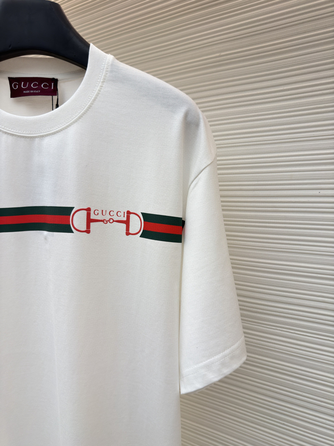 GUCCI 古驰 织带锁扣圆领短袖T恤 夏季 白色 A0 837959-XJHM5-9081