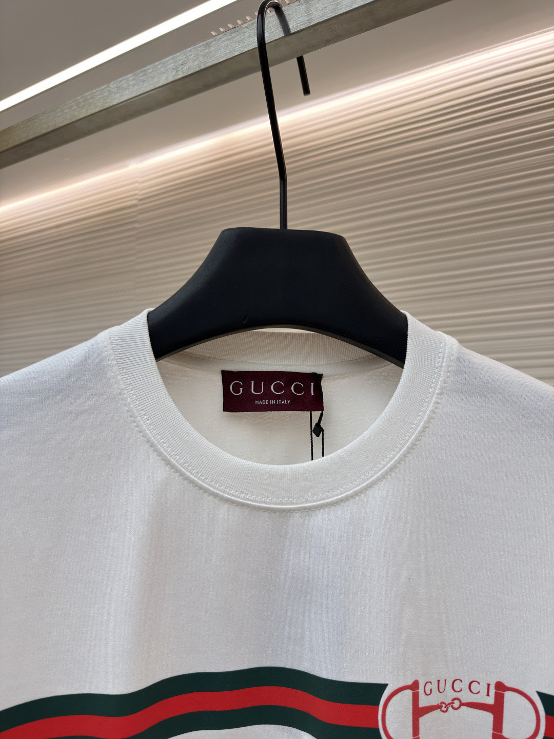 GUCCI 古驰 织带锁扣圆领短袖T恤 夏季 白色 A0 837959-XJHM5-9081